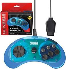 Retro-Bit Sega 6 Button Arcade Pad [Clear Blue]